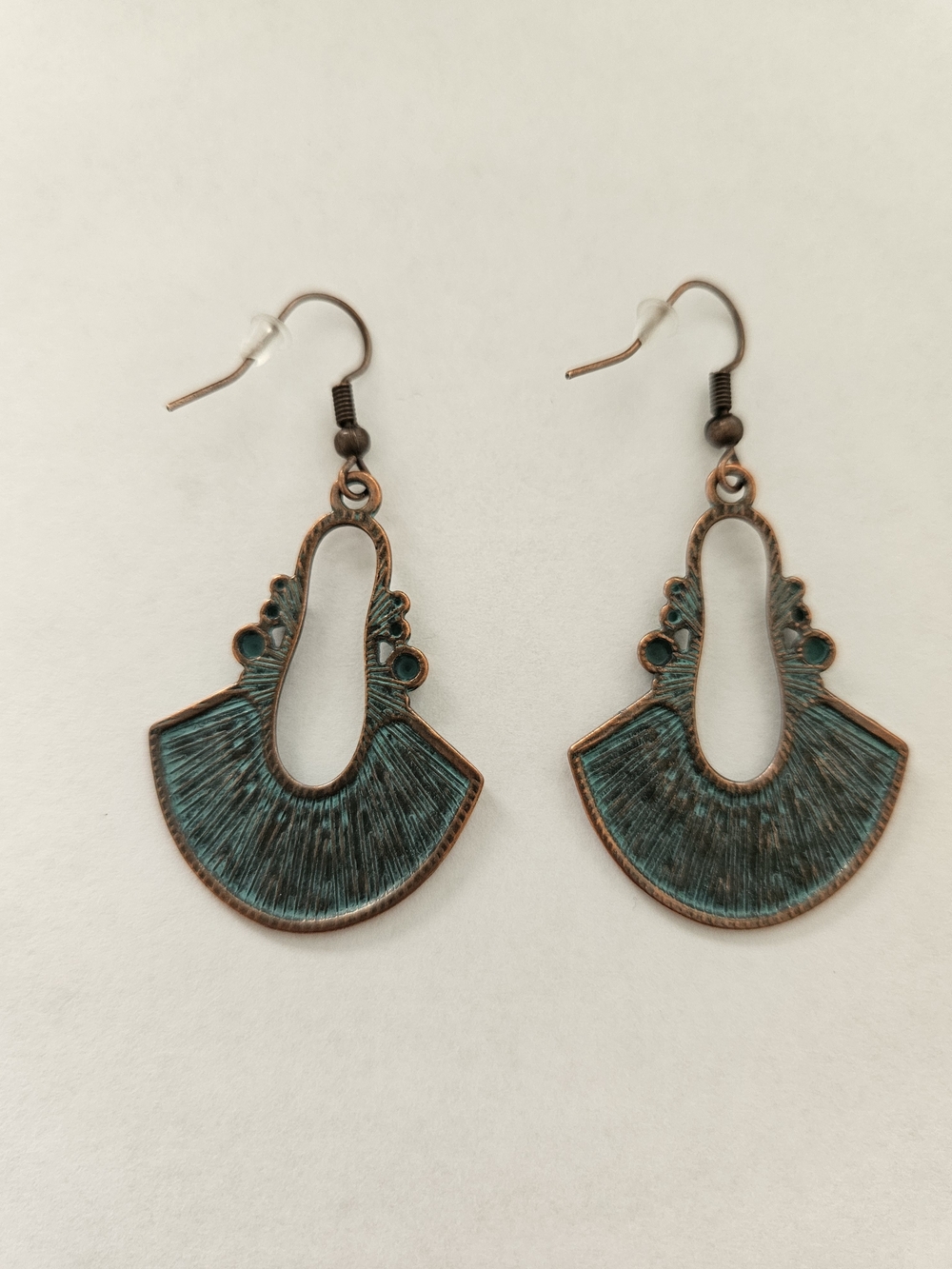 NWT Bohemian Turquoise Copper Earrings Blue Brown Lightweight Festival Feminine - Picture 4 of 4